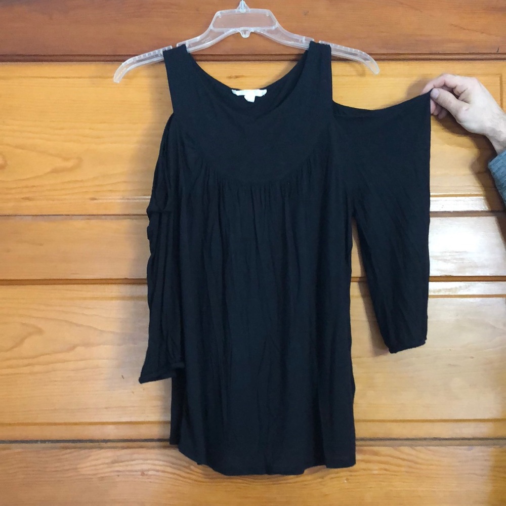 Joie Soft Cold Shoulder Black Top